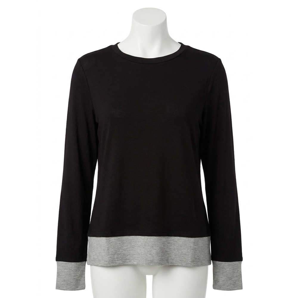 NEW SIX/FIFTY izzy layered long sleeve tee in black